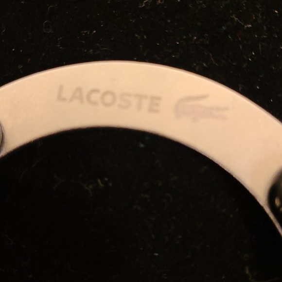 Lacoste Silver and Gunmetal Bangle - Picture 2 of 9